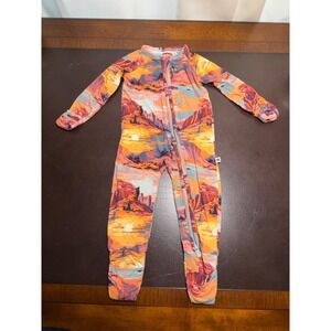 Bums & Roses Desert Canyon Sunset Bamboo Viscose Footie Sleeper 0-3 Months